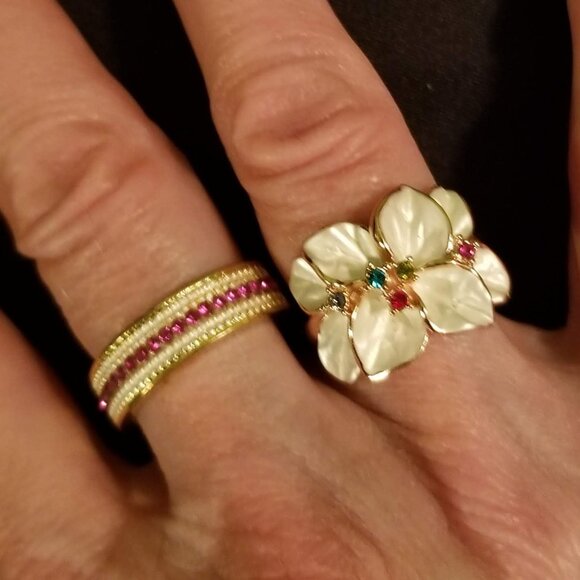 Christmas rings! Enamel rings, one sterling silver, NWOT - Picture 12 of 12